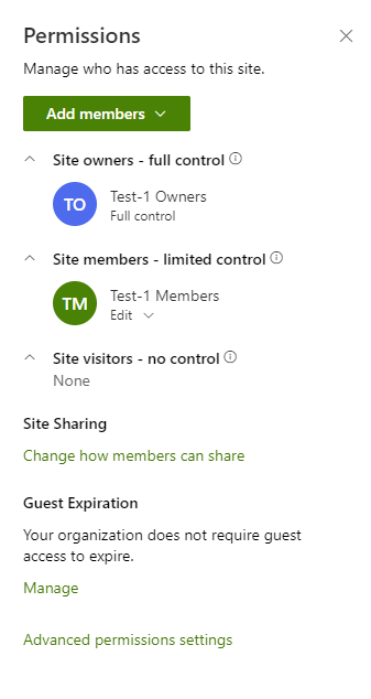 Set Site Permissions