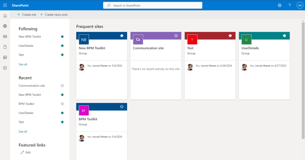 Start the Site Creation Process