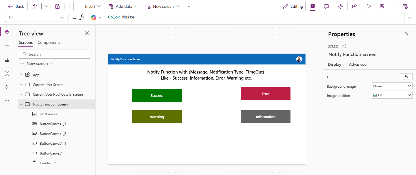 What is PowerApps Notify Function and What’s the purpose of it with ...